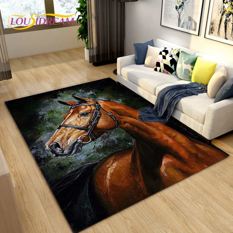 Outdoor Camping Mats Large - Karpet Area Kuda Modern Mewah 3D,