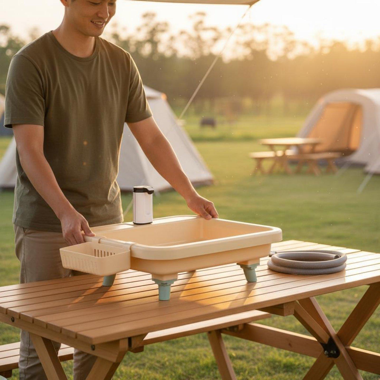 Outdoor Camp - Wastafel Camping Portabel dengan Keran Terintegrasi