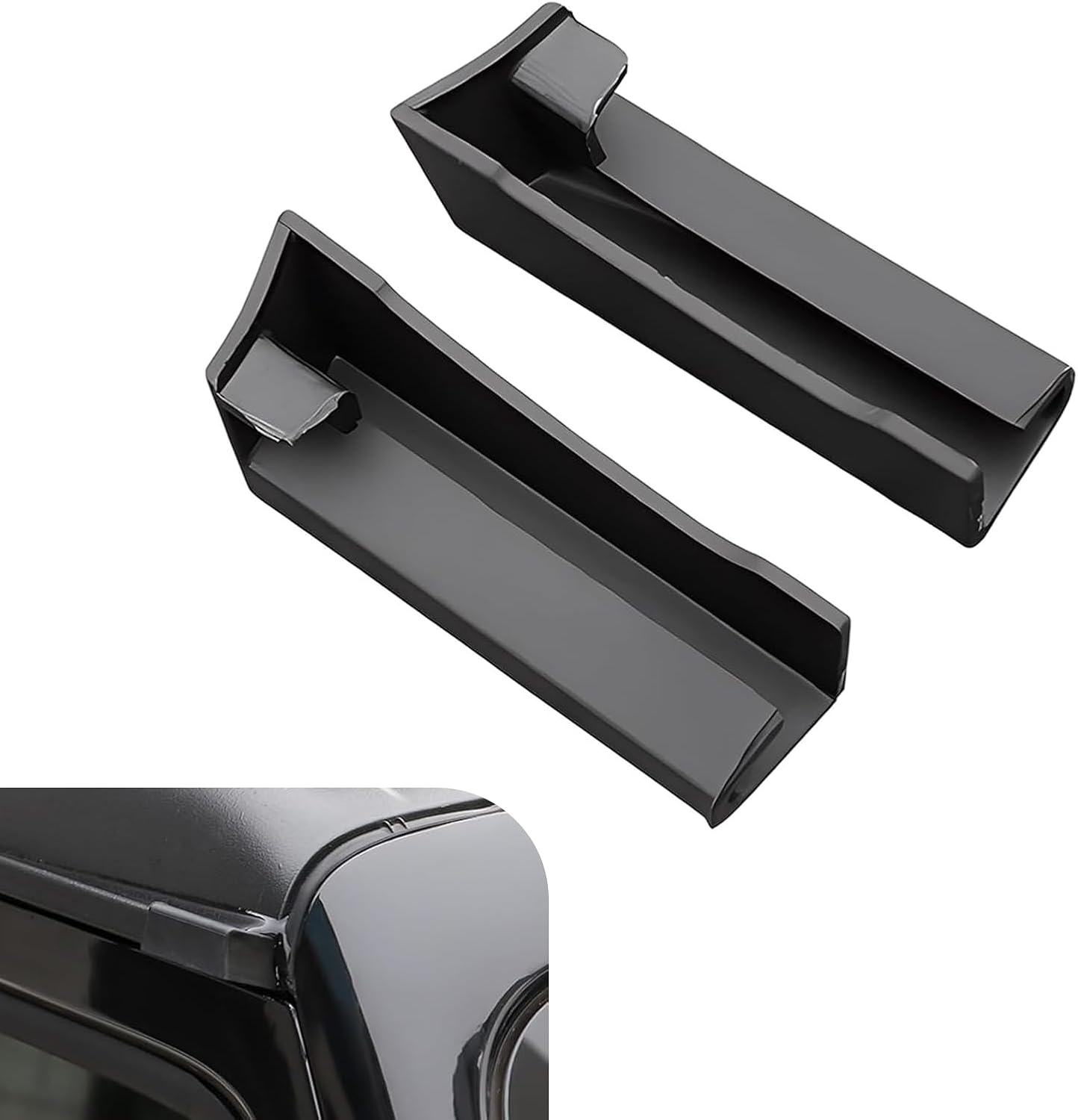 Outdoor Camping Jeep - 2 Buah Talang Air Hujan Hitam