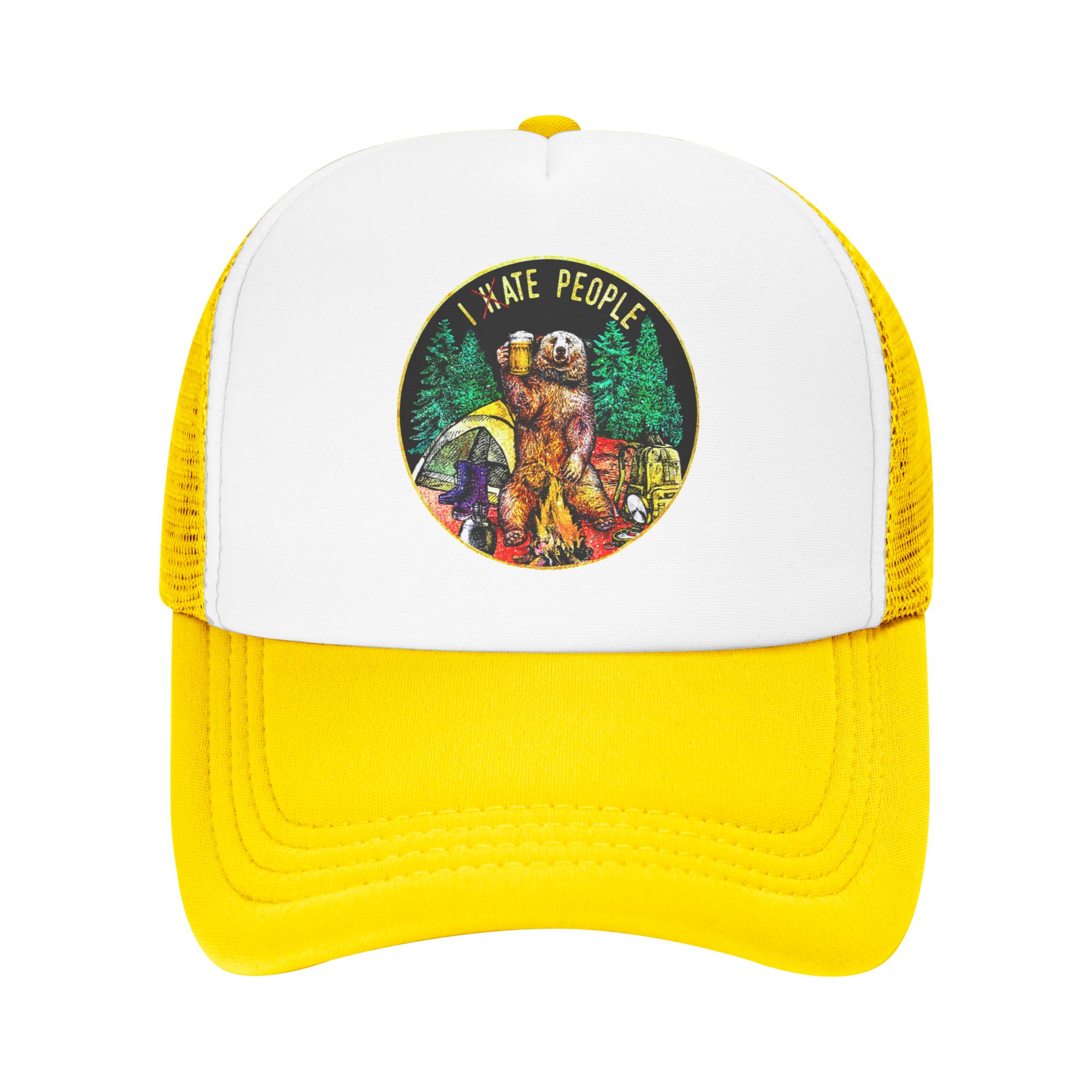 Outdoor Camping Hat - Topi Bisbol I Hate People Bear