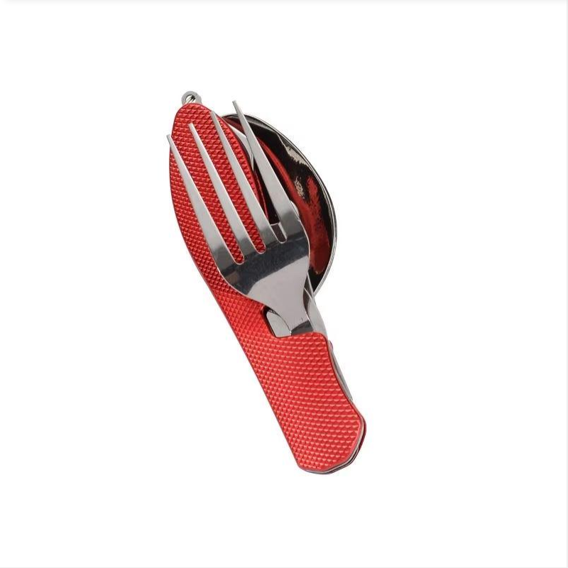 Outdoor Camping Ute - Set Pisau Garpu Lipat dari Baja
