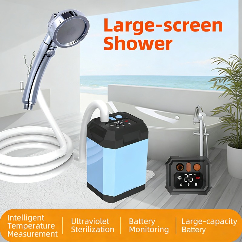 Outdoor Camping Carpet - Shower Portabel Outdoor 5400mAh/9000mAh dengan Layar