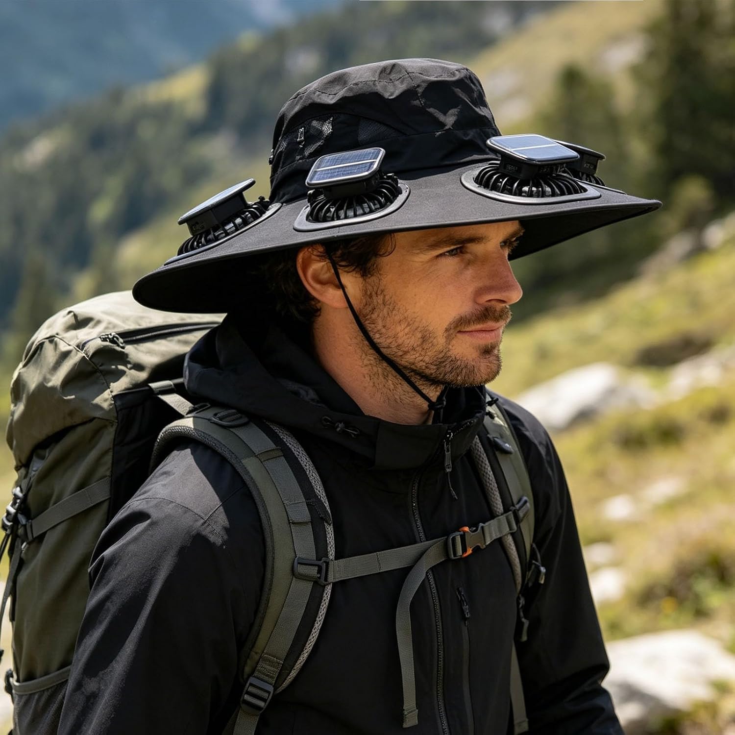 Topi Kipas Tenaga Surya Hot 6  - Outdoor Camping Hat ulasan dan harga