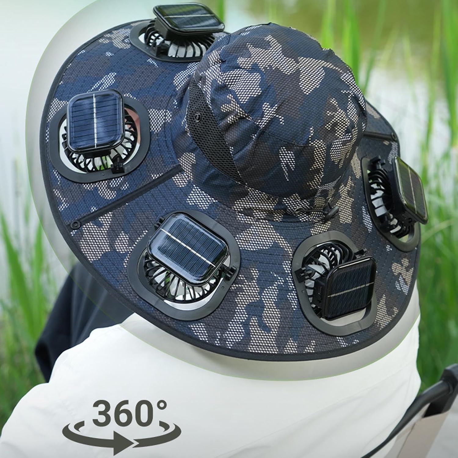 Topi Kipas Tenaga Surya Hot 6  - Outdoor Camping Hat ulasan dan harga