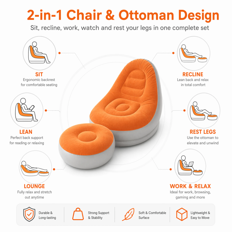 Set Sofa Santai Tiup dengan Sa - Outdoor Camping Outfit ulasan dan harga