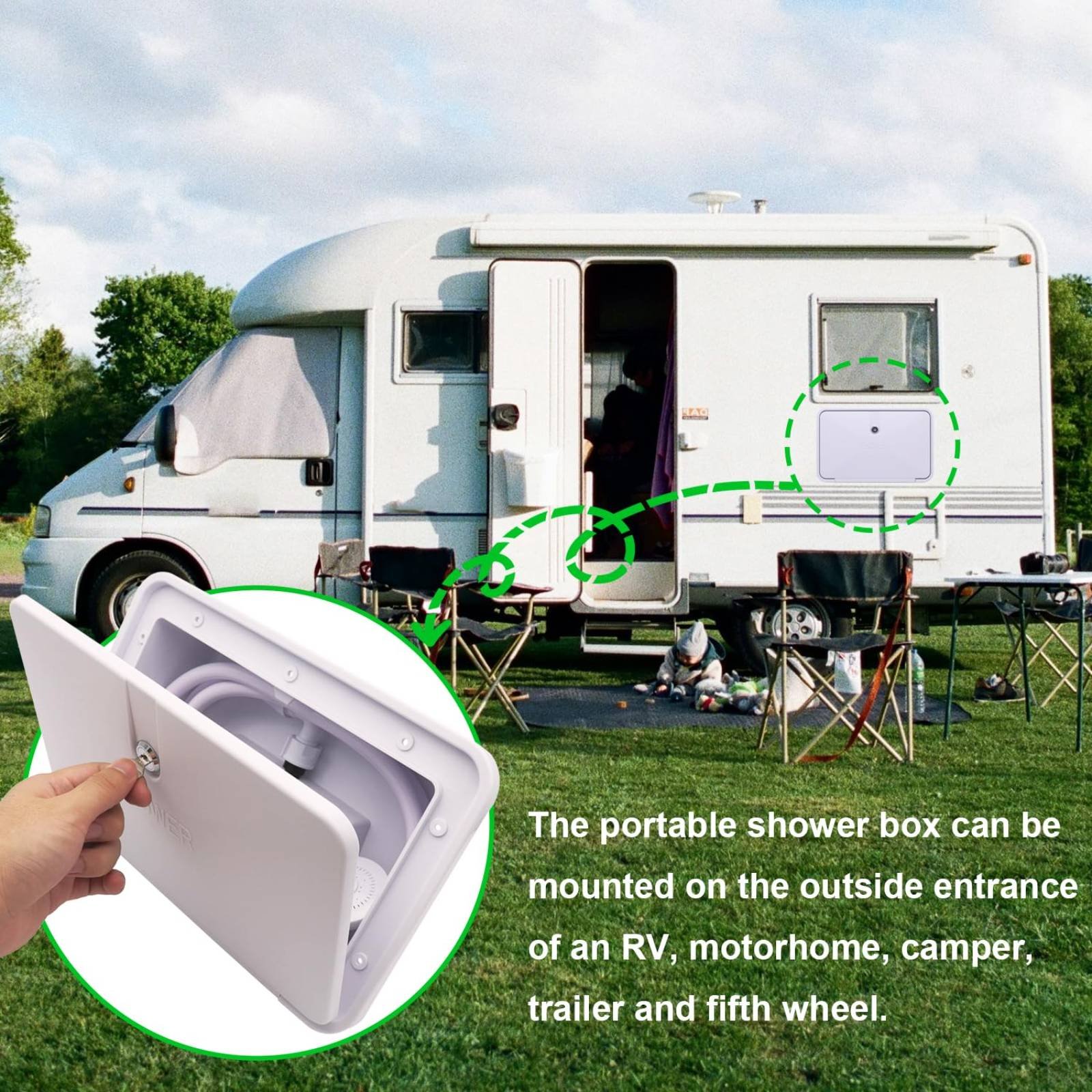 Kotak Shower Eksterior RV Komp - Outdoor Camping Set ulasan dan harga
